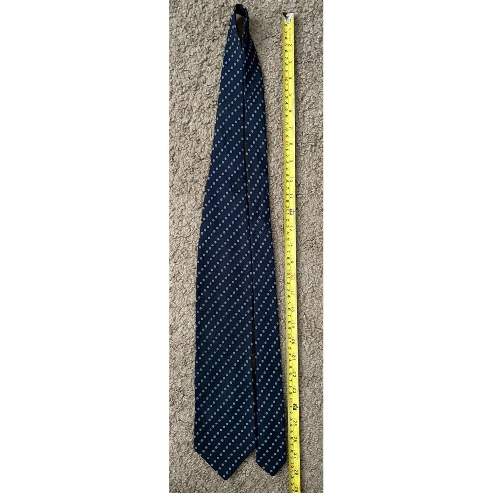 Georgio Armani Cravatte Tie Blue Geometric AOP Pattern 100% Silk Italy VTG JBHS